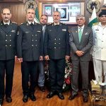 Secretary Defence Lt. Gen (Retd) Hamood Uz Zaman Khan alongwith Defence delegation in a group photo with Iranian Defence officials