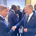 Prime Minister Muhammad Shehbaz Sharif meets German Chancellor Olaf Scholz on the sidelines of the Summit for a New Global Financial Pact