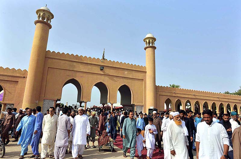 Faithful coming out after offering Eidul Azha prayer at Eidgah, Rani Bagh