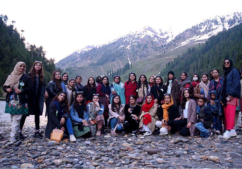 Students are participating in hiking during Four-Day Youth Leadership Summer Camp 2023 arranged by Director of Youth Affairs KP in collaboration with Shaheed Benazir Bhutto Women University