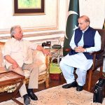 Minister for Federal Education and Professional Training Rana Tanvir Hussain calls on Prime Minister Muhammad Shehbaz Sharif