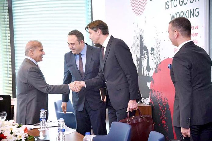 A delegation of Anadolu Group comprising of Mr. Karim Yahi CEO Coca Cola CCI, Mr. Atilla Yerlikaya Coca Cola CCI Chief Strategy Office and Mr. Taylan Coban Coca Cola CCI Head of Public Policy call on the Prime Minister Shehbaz Sharif