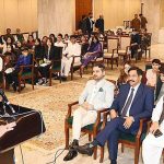 Speaker National Assembly Raja Pervez Ashraf addressing to the participants of Launch ceremony of internship for O/A Levels Students at Parliament House