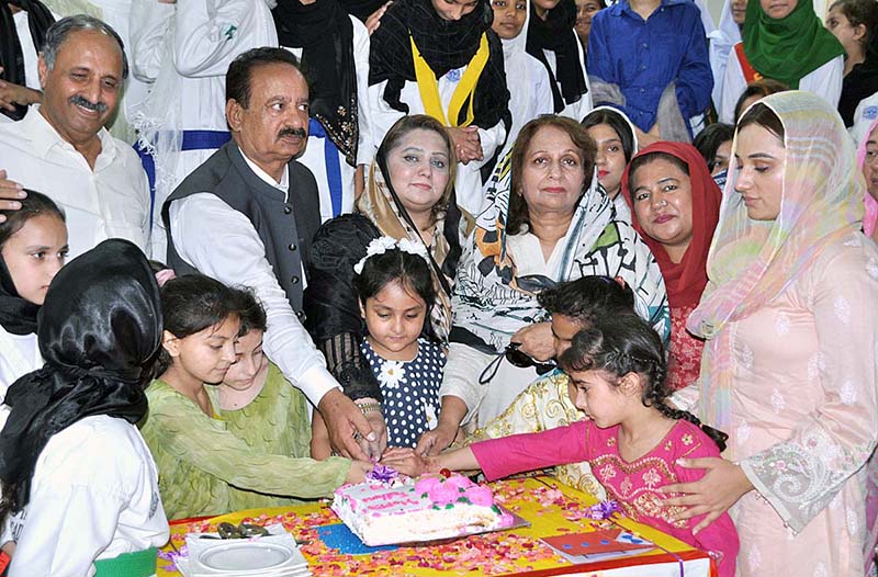 Students performing tableau on the occasion of International Father's Day organized by Bardasht Organization at Khubaibe Girls School & College