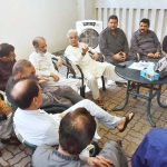 Defense Minister Khawaja Muhammad Asif listening to the people's complains at his residence in Cantt