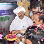 Federal Minister for Interior Rana Sana Ullah Khan is inaugurating of railway gate on Chack No. 190 RB Karari Kalan Jhumra Road