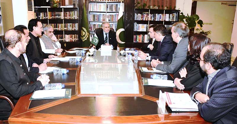 Regional President SA&ME Coca-Cola, Ahmet Kursad Ertin leading a delegation of representative from Coca Cola, call on Federal Minister for Finance and Revenue Senator Mohammad Ishaq Dar at Finance Division