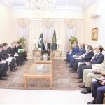 A delegation of Turkmenistan headed by State Minister and Head of Turkmengan, Maksat Babayev calls on Prime Minister Muhammad Shehbaz Sharif. . Turkmen Ambassador of Pakistan, Atadjan Movlamov, Minister of State for Petroleum Dr. Musaddiq Malik and SAPM Tariq Fatemi also peresent in the meeting
