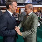 Prime Minister Muhammad Shehbaz Sharif meets President of France Emmanuel Macron on the sidelines of New Global Financial Pact Summit being held in France