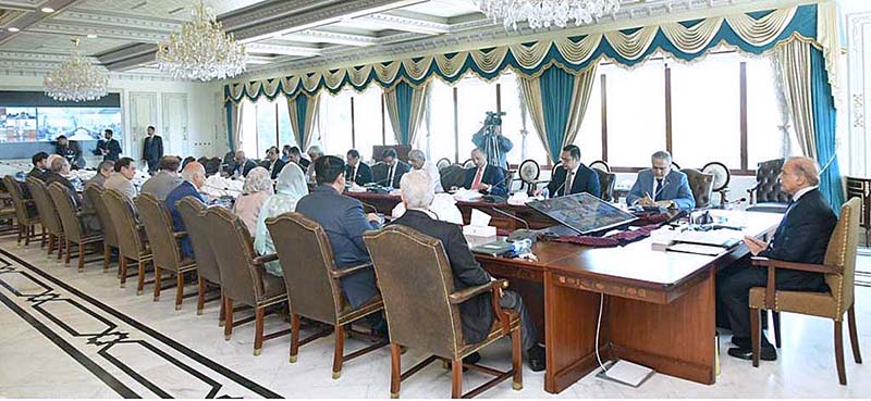 Prime Minister Muhammad Shehbaz Sharif chairs a meeting to discuss budget proposals regarding the energy sector