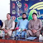 Balochistan Sports Director Durra Baloch addressing a press conference regarding Quetta Prime League at Nawab Akbar Khan Bugti Stadium
