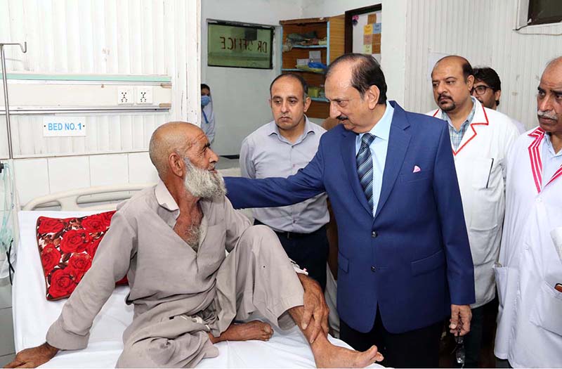 Dr. Nasir Jamal, Caretaker Provincial Health Minister is visiting Allama Iqbal Teaching Hospital