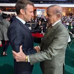 Prime Minister Muhammad Shehbaz Sharif meets President of France Emmanuel Macron on the sidelines of New Global Financial Pact Summit being held in France