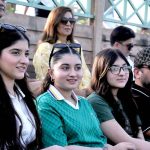 Spectators watching final of Junior Polo Exhibition Match played between Islamabad Club Junior and Dubai Polo and Equestrian Club Junior teams at Islamabad Club Polo Ground