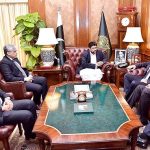 A delegation of German Company KSB Global called on Governor Sindh Kamran Tessori at Governor House