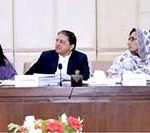 Chairman Senate Standing Committee on Finance and Revenue, Senator Saleem Mandviwalla, presiding over a meeting of the Committee at Parliament House