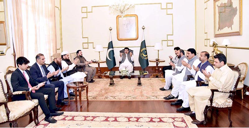 Fateha is being offered over the sad demise of the aunt of the Acting President, Muhammad Sadiq Sanjrani, at Aiwan-e-Sadr