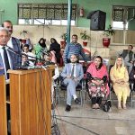Federal Minister for Education, Professional Training Rana Tanveer Hussain addressing during the visit at Pakistan Sweet Home
