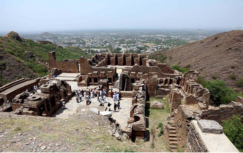 A view of Buddhist monasteries at Takht-i-Bahi. Buddhist Monastery world heritage sites in Mardan district in northwest Khyber Pakhtunkhwa province. The government has arranged a long-day trip for foreign delegates, media and students from Islamabad to Mardan to visit the Buddhist monasteries world heritage sites. Pakistani government has decided to arrange a series of visits on every week to promote sacred sites and monuments built during the Gandhara era