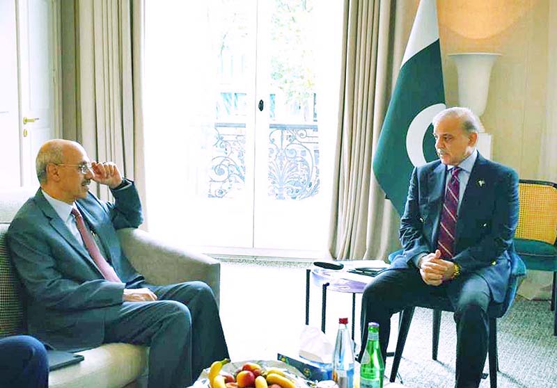 Prime Minister Muhammad Shahbaz Sharif meets the President of Islamic Development Bank (IsDB), Dr. Muhammad Al Jasser on the sidelines of the Summit for a New Global Financial Pact