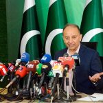 Minister of state for Petroleum, Dr. Musadik Malik addressing a press conference