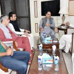 The Pakistani Ambassador, Naeemullah Khan, posted in the Central African country of Rwanda, meeting with exporters at SCCI