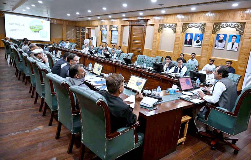 Chief Minister Gilgit-Baltistan Khalid Khurshid Khan chairing a cabinet meeting of Budget approval at CM Secretariat