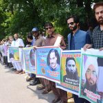 A protest demonstration to draw the attention of the international community to the dangerous project of India and the plight of the Kashmiri leaders, organized by All Parties Hurriyat Conference Azad Jammu and Kashmir chapter in front of the Indian High Commission