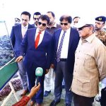 Prime Minister Muhammad Shehbaz Sharif being briefed regarding the upgradation and rehabilitation project of Sikander e Azam Road