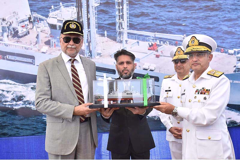 Federal Minister for Planning, Development & Reform, Ahsan Iqbal addresses at Karachi Shipyard
