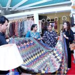 Visitors showing their keen interest in handicrafts during 13th Sartyoon Sang Crafts Exhibition organized by the Sindh Rural Support Organization (SRSO) in collaboration with the Sindh Government to facilitate better incomes for the women artisans of rural Sindh
