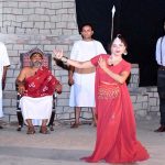 Artists performing in stage drama "Mohen Jo Paraado" during Sindh Theatre Festival 2023 at ZA Bhutto Open Air Theater Arts Council