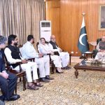 President Dr. Arif Alvi in a meeting with a delegation from Artificial Intelligence Education Foundation (AIEF), at Aiwan-e-Sadr