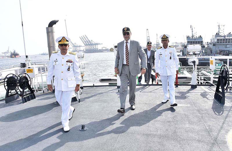 Federal Minister for Planning, Development & Reform, Ahsan Iqbal addresses at Karachi Shipyard