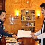 Governor Gilgit-Baltistan Syed Mehdi Shah Returned the resignation letter to Speaker Gilgit-Baltistan Assembly Syed Amad Zaidi at Governor Secretariat