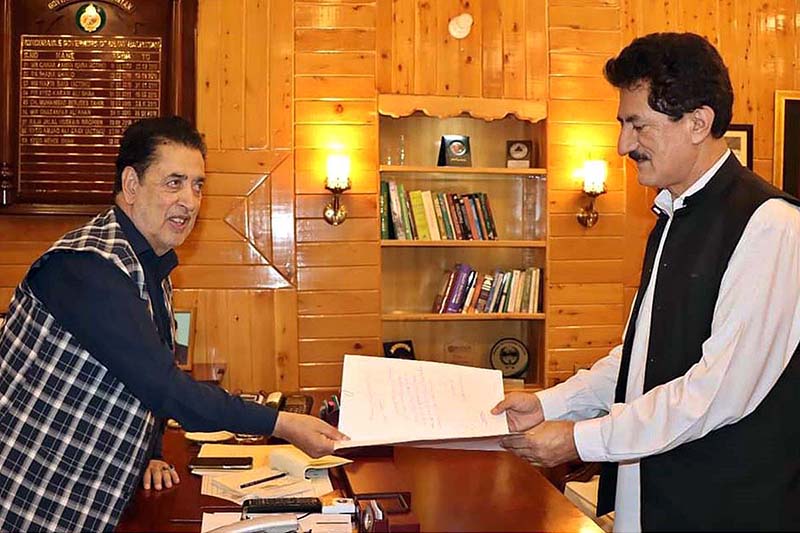 Governor Gilgit-Baltistan Syed Mehdi Shah Returned the resignation letter to Speaker Gilgit-Baltistan Assembly Syed Amad Zaidi at Governor Secretariat