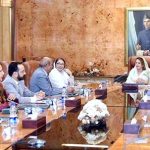 Begum Samina Arif Alvi meeting with educationists and experts on inclusive education for Persons with Disabilities, at Aiwan-e-Sadr