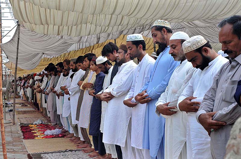 Security official standing high alert outside Shahi Eidgah during Eidul Azha prayers