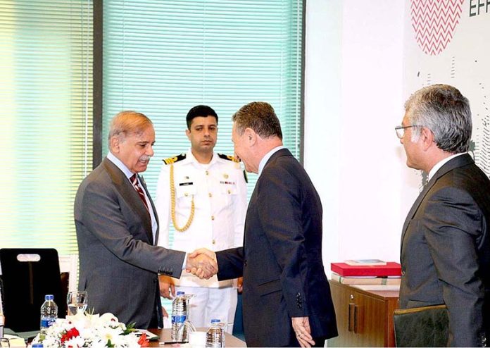 A delegation of Turkish Contractors Association (TCA) comprising of Mr Erdal Eren President TCA, Mr Hasan Yalcin, Secretary General TCA during call on Prime Minister Muhammad Shehbaz Sharif