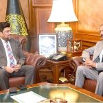 Governor Sindh Kamran Tessori exchanging views with Auditor General of Pakistan Muhammad Ajmal Gondal at Governor House