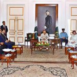 President Dr. Arif Alvi along with Begum Samina Arif Alvi holding a meeting with delegation of Association of Retarded Children Karachi and special children at Governor House