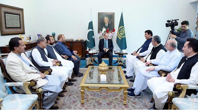 A delegation of PMLN leadership from Khyber Pakhtunkhwa calls on Prime Minister Muhammad Shehbaz Sharif