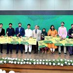 Prime Minister Muhammad Shehbaz Sharif in a group photo with the winners of PM’s National Innovation Award