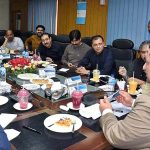Federal Minister for Energy (Power Division) Engineer Khurram Dastgir Khan is chairing a meeting of FESCO Officers at FESCO Headquarter
