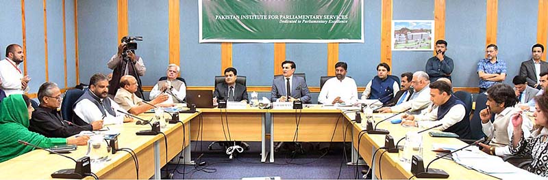 Chairman Special Committee on Affected Employees Mr. Qadir Khan Mandokhail chairing committee meeting at Parliament Lodges