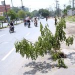 A view of manhole opened in front of Radio Pakistan building on Empress Road which may cause any mishap and needs the attention of concerned authorities
