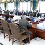 Prime Minister Muhammad Shehbaz Sharif chairing a meeting regarding preparedness and measures taken for the approaching "Biparjoy" Cyclone