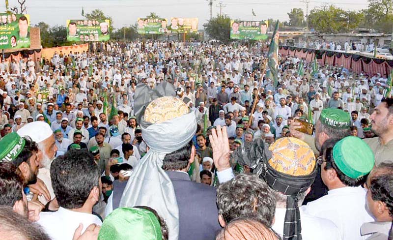 APM Engr Amir Muqam addresses huge public gathering at a workers convention in Jalala
