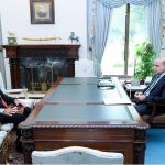 Chairman NDMA, Lt. Gen. Inam Haider Malik called on the Prime Minister Muhammad Shehbaz Sharif in Islamabad on June 13, 2023, and briefed the Prime Minister about preparations to deal with Cyclone "Biparjoy"