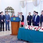 Prime Minister Muhammad Shehbaz Sharif addressing a ceremony for signing of agreement for Unit 5 of Chashma Nuclear Power Plant (C-5)